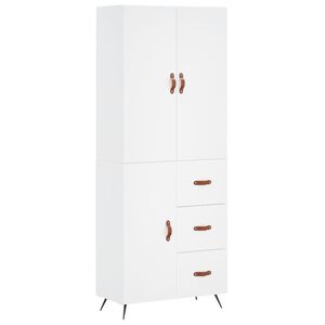 vidaXL Kaappi valkoinen 69,5x34x180 cm tekninen puu