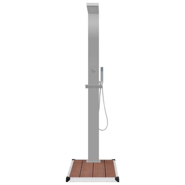 vidaXL Ulkosuihku alustalla WPC ruostumaton teräs