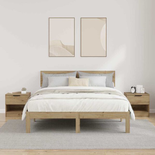 vidaXL S&auml;ngynkaappi 2 pcs Artisan tammi 40 x 39 x 40cm Tekninen puu