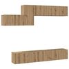 vidaXL TV-tasosetti 7 pcs artesaani tammi 60 x 30 x 30 cm Tekninen puu