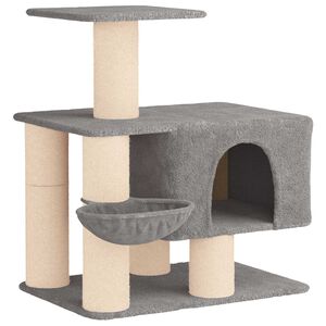 vidaXL Kissanpuu sisaliraapimispuilla Vaaleanharmaa 96 cm