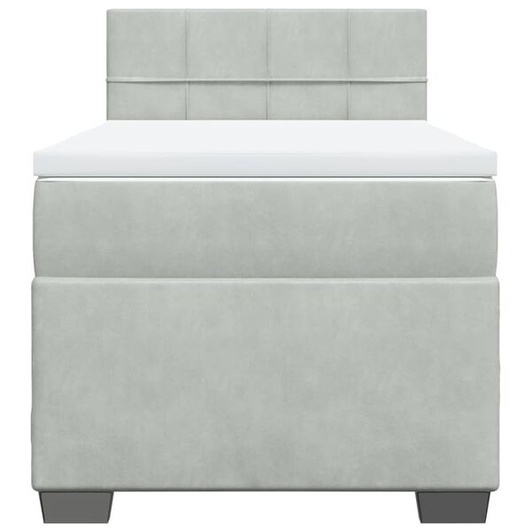 vidaXL Jenkkisänky patjalla vaaleanharmaa 90x200 cm sametti