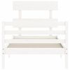 vidaXL Sängynrunko päädyllä valkoinen Single täysi puu