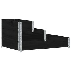 vidaXL 3-tasoinen Korotettu kukkalaatikko musta 120x80 cm t&auml;ysi m&auml;nty