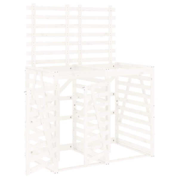 vidaXL Kahden roska-astian vaja valkoinen t&auml;ysi m&auml;nty