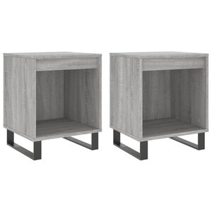 vidaXL Y&ouml;p&ouml;yd&auml;t 2 kpl harmaa Sonoma 40x35x50 cm tekninen puu