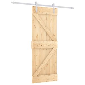 vidaXL Liukuovi asennustarvikkeineen 80x210 cm täysi mänty