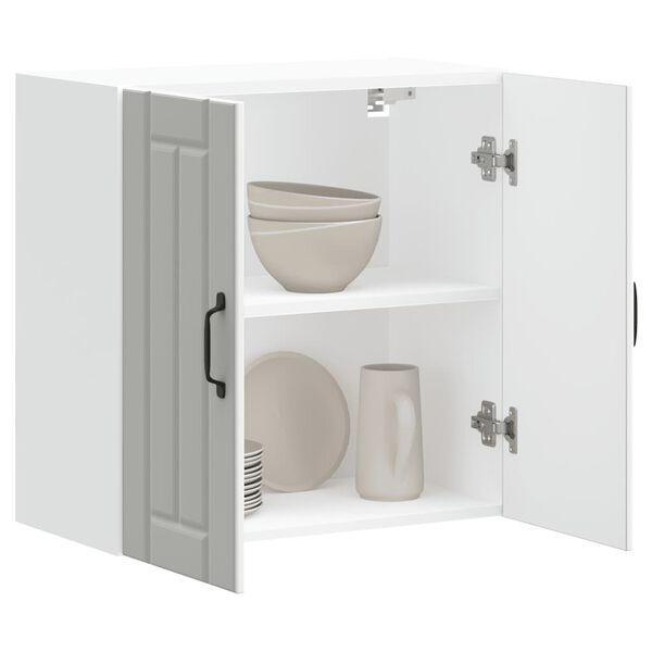 vidaXL Keittiön seinäkaappi Lucca valkoinen tekninen puu