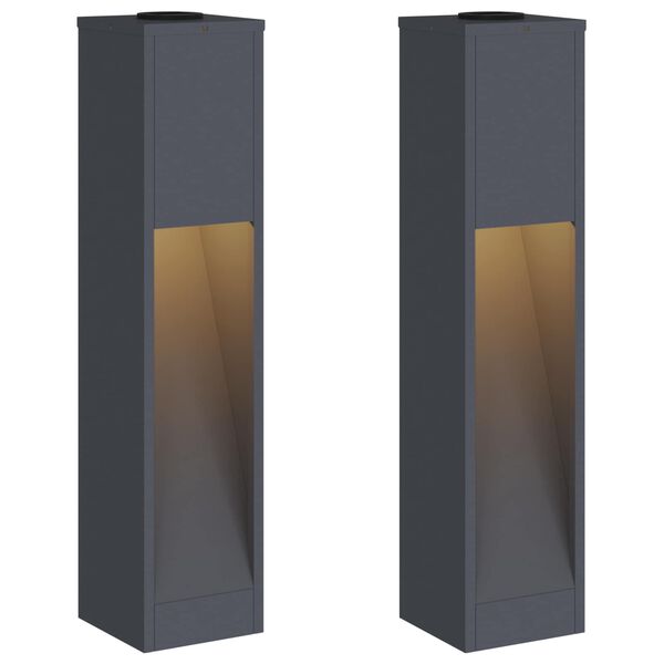 vidaXL Aurinkoinen LED-polkuvalo 2 pcs Antrasiitti