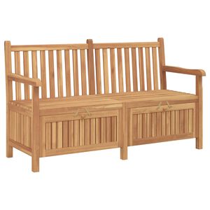 vidaXL Puutarhapenkki s&auml;ilytystilassa 150 x 60 x 90 cm Tiikkipuu