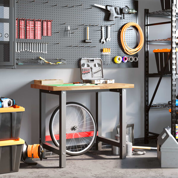 vidaXL Ty&ouml;penkki 100x60x83 cm t&auml;ysi akasiapuu suorakaide