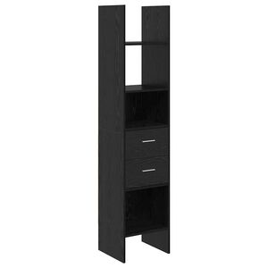 vidaXL Kirjahylly 2 tasoa 40 x 35 x 180 cm Tekninen puu Musta tammi