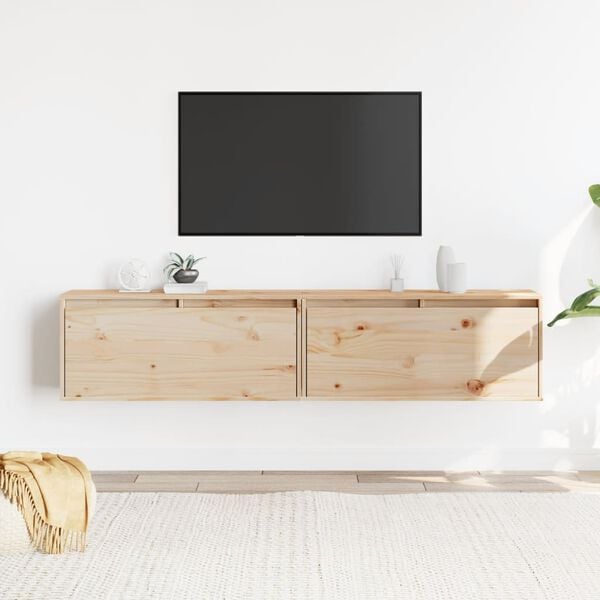 vidaXL Seinäkaapit 2 kpl 80x30x35 cm täysi mänty