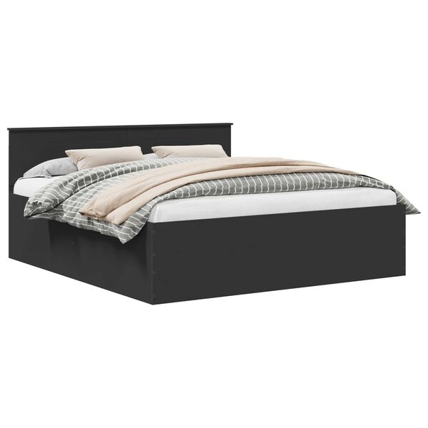 vidaXL S&auml;ngyn runko p&auml;&auml;tyll&auml; Musta 200 x 200 cm Tekninen puu