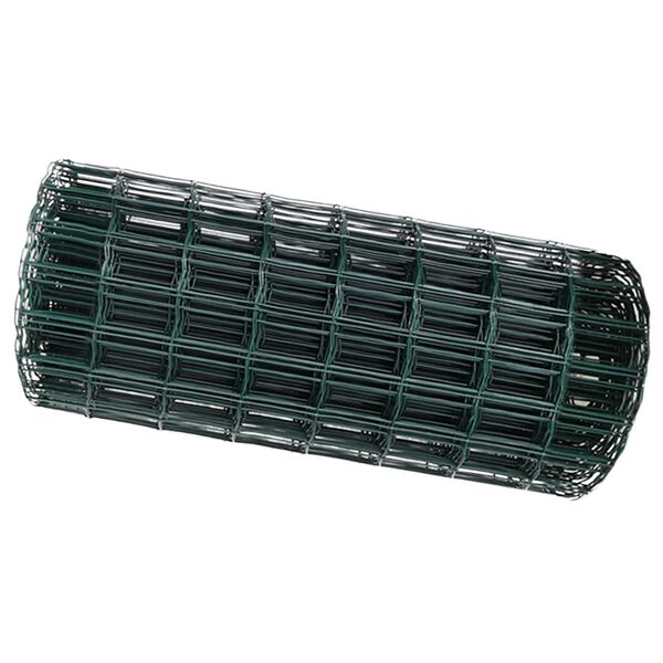 vidaXL Euroaita Vihreä 0,6 x 25 m PVC-pintainen rauta