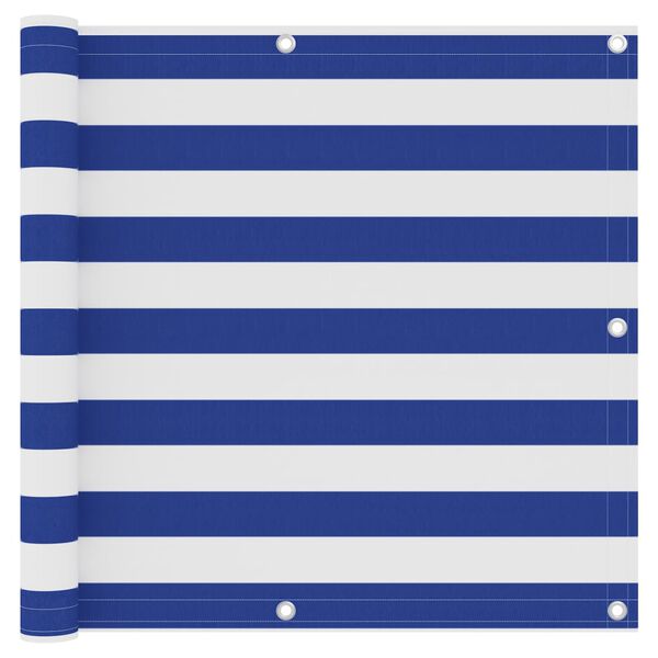 vidaXL Parvekkeen suoja sinivalkoinen 90x400 cm Oxford kangas