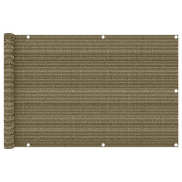 vidaXL Parvekkeen suoja harmaanruskea 90x400 cm HDPE