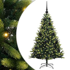 vidaXL Keinotekoinen taitettava joulukuusi 150 LEDi&auml; Vihre&auml; 120 cm