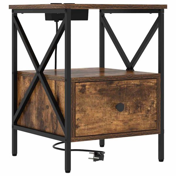 vidaXL Y&ouml;p&ouml;yt&auml;kaappi Savup&auml;hkin&auml; 41,5 x 40,5 x 55 cm Tekninen puu