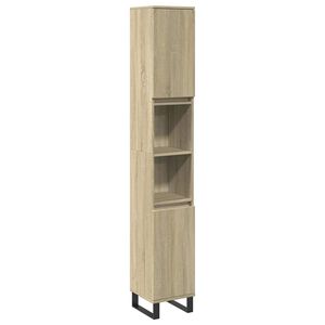 vidaXL Kylpyhuoneen kaappi Sonoma-tammi 30x30x190 cm tekninen puu