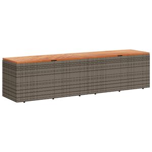vidaXL Puutarhan s&auml;ilytyslaatikko harmaa 220x50x54 cm polyrottinki