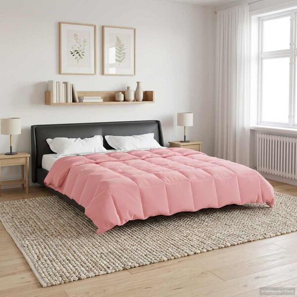 vidaXL Kes&auml;peitto Quiltottu Pinkki 200 x 200 cm Mikrokuitu