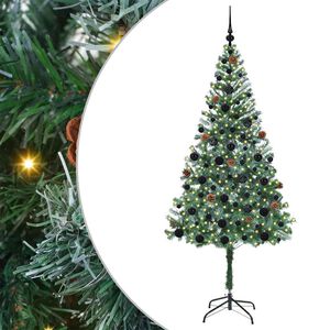 vidaXL Tekojoulukuusi 300 LED-valoilla Vihre&auml; 180 cm PVC ja ter&auml;s