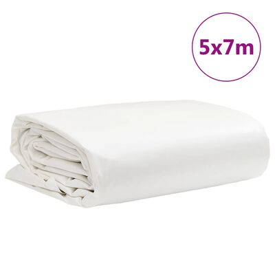 vidaXL Pressu valkoinen 5x7 m 650 g/m²