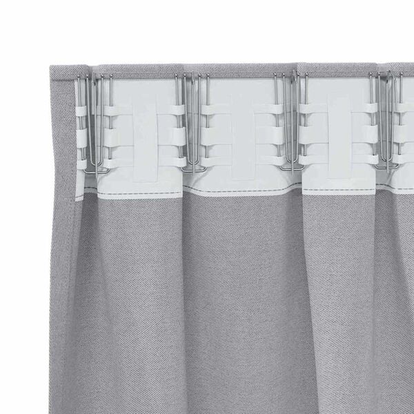 vidaXL Piment&auml;v&auml; verho renkailla 2 pcs Metalli harmaa 260 x 140 cm
