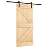 vidaXL Liukuovi Luonnollinen ja musta 95 x 210 cm Massiivinen m&auml;nty