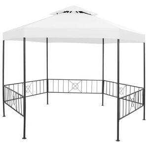 vidaXL Puutarhan huvimaja 323x275x265 cm valkoinen 180 g/m&sup2;