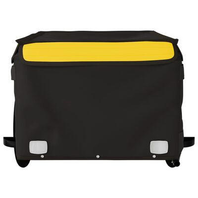 vidaXL Polkupyörän peräkärry musta ja keltainen 45 kg rauta