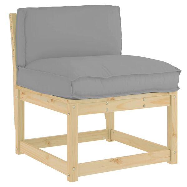 vidaXL Kuormalavatyyny selkänojalle tyynyllä Harmaa 70 x 40 x 12 cm