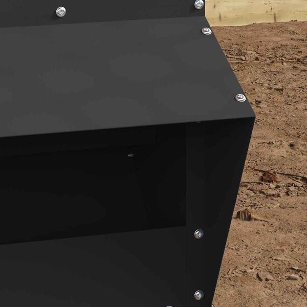 vidaXL Kanan ruokinta-allas Musta 20 x 25 x35 cm Kylm&auml;valssattu ter&auml;s