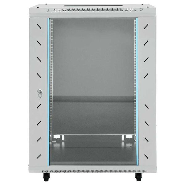 vidaXL Verkkokaappi säilytystilassa Harmaa 60 x 60 x 80 cm Teräs