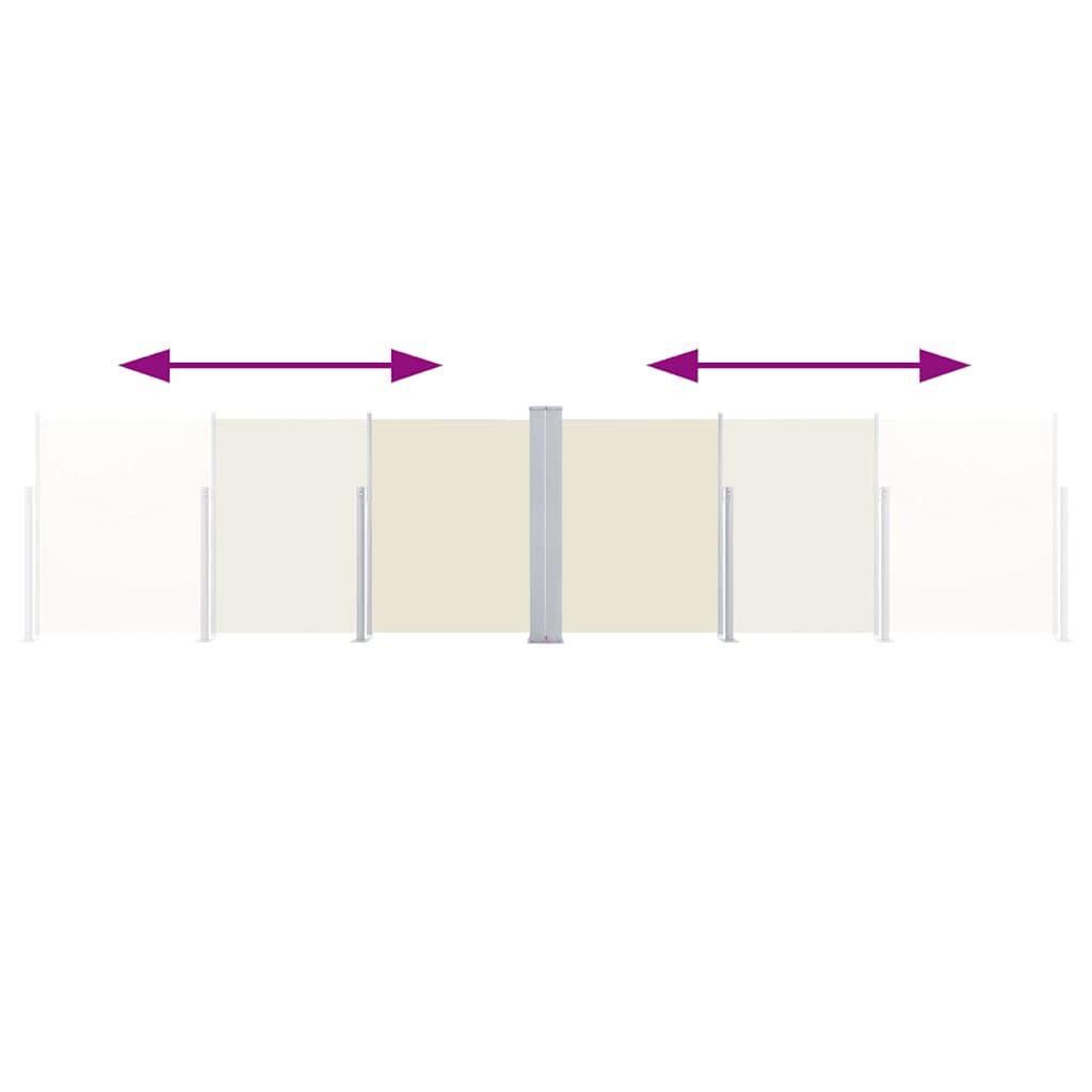 vidaXL Sisäänvedettävä sivumarkiisi 140x600 cm kerma