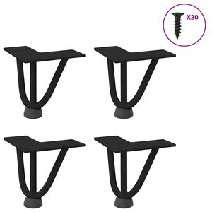 vidaXL Sohvap&ouml;yd&auml;n hiusneulajalat 4 kpl musta 10 cm t&auml;yster&auml;s