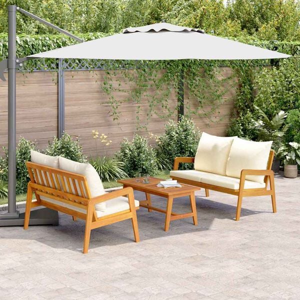 vidaXL Bistrosetti 3 pcs Ruskea 115 x 65 x 71 cm Tiheä akasiapuu