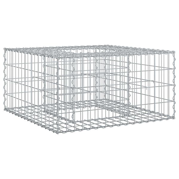 vidaXL Gabion Kohotettu Peti Hopea 80 x 80 x 40 cm Galvanoitu ter&auml;s