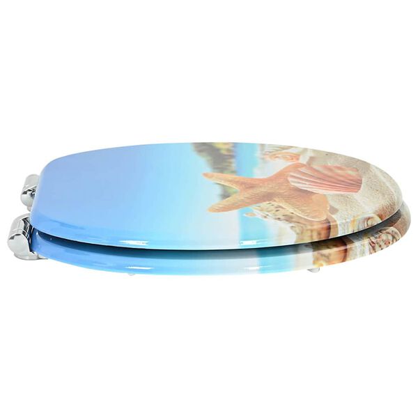 vidaXL Pehmoviimeinen WC-istuin Meren simpukka 44 x 38 cm MDF-levy