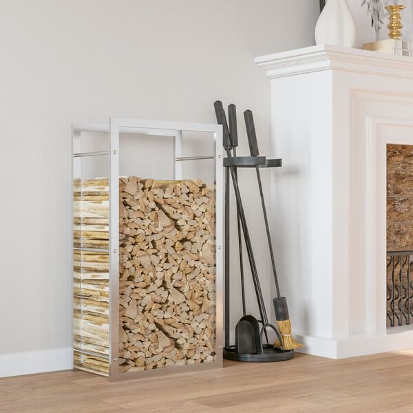 vidaXL Polttopuuteline 80x28x154 cm ruostumaton ter&auml;s