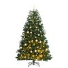 vidaXL Tekojoulukuusi saranoilla 300 LED-valoa ja joulupalloa 210 cm
