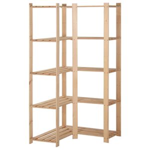 vidaXL 5-kerroksinen varaston kulmahylly 82,5x82,5x170 cm t&auml;ysi m&auml;nty