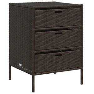 vidaXL Puutarhan s&auml;ilytyskaappi ruskea 55x59x80 cm polyrottinki