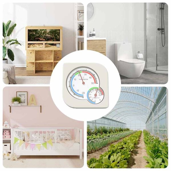 vidaXL Termohygrometri Valkoinen 7,5 x 7,5 x 1,2 cm ABS