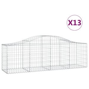 vidaXL Kaarevat kivikorit 13 kpl 200x50x60/80 cm galvanoitu rauta