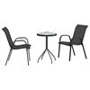 vidaXL Puutarhan Bistro Set 3 pcs Musta Teräs