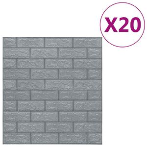 vidaXL 3D Tapetti tiilet itsekiinnittyv&auml; 20 kpl antrasiitti