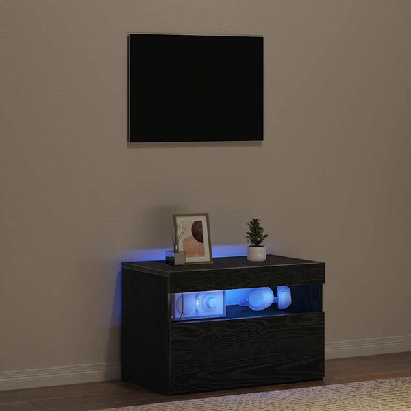 vidaXL Y&ouml;p&ouml;yt&auml;kaappi Musta tammi. 60 x 35 x 40 cm Tekninen puu