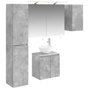 vidaXL Kylpyhuoneen kaappisetti 5 pcs Betoninharmaa 50 x 14,5 x 70 cm